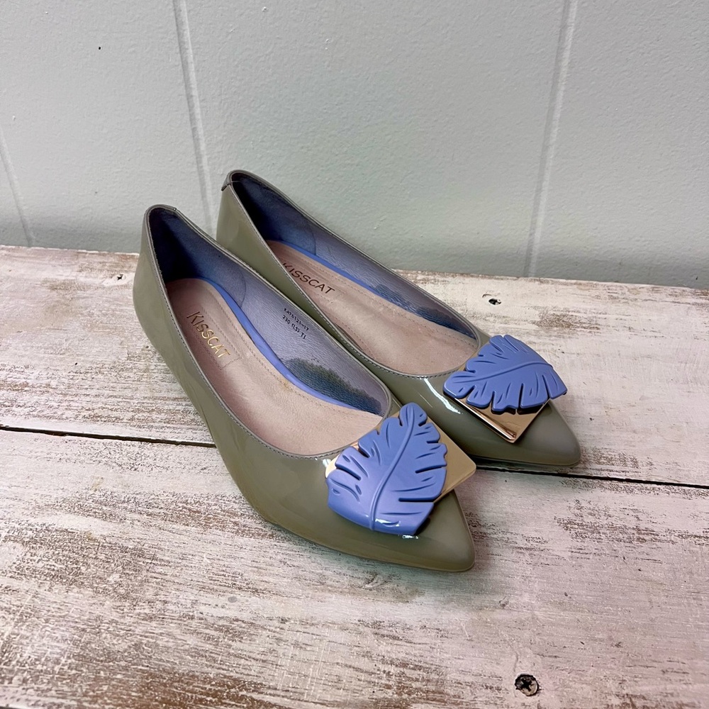 KISSCAT Olive Green Flats